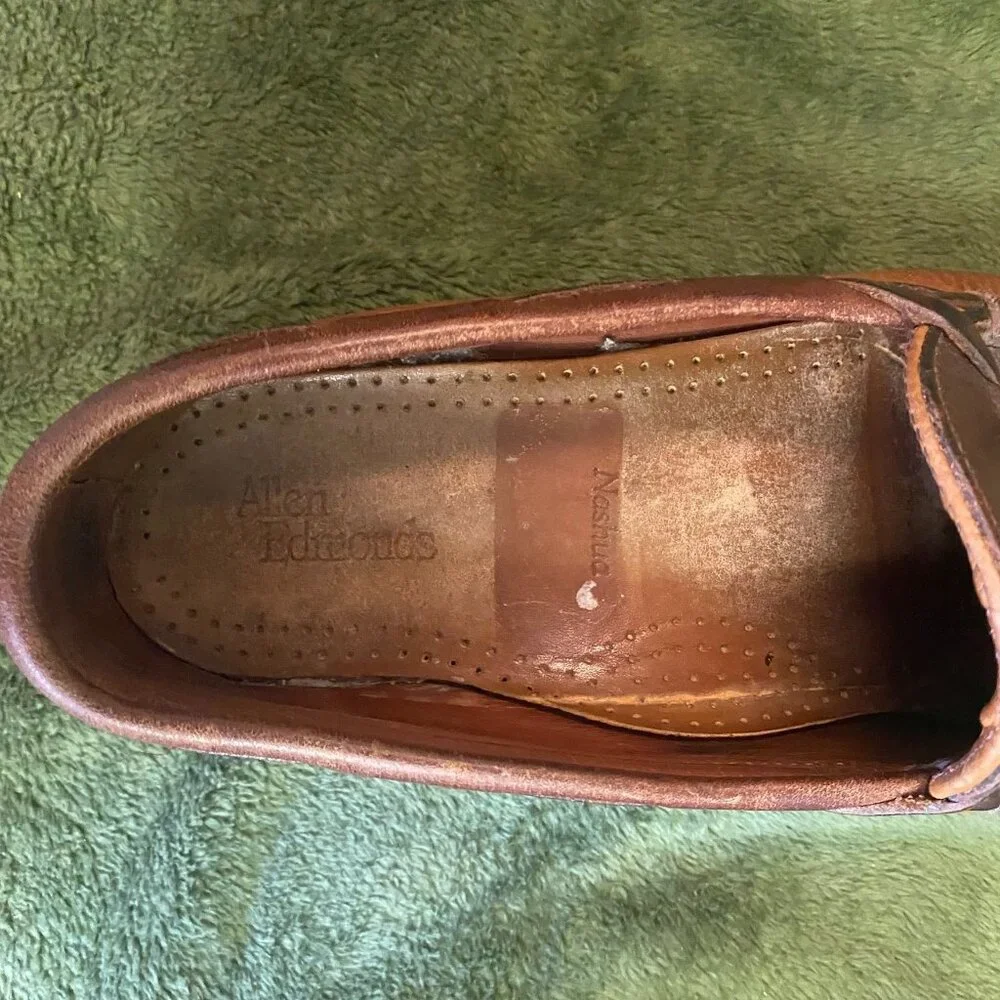 Allen Edmonds Men's Nashua Loafer Shoes Size 8D Brown Leather Tasseled Moc Toe